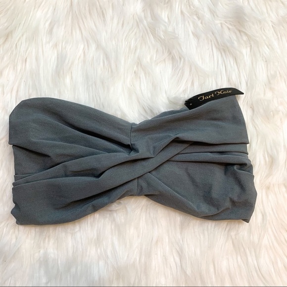 Nwt! Tart Noir Gray Ruched Bandeau Bra, S. - Picture 1 of 5